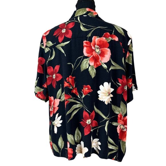Alfred Dunner Vintage Tropical Floral Red Black Green Skirt Set Size 20W - Picture 5 of 11